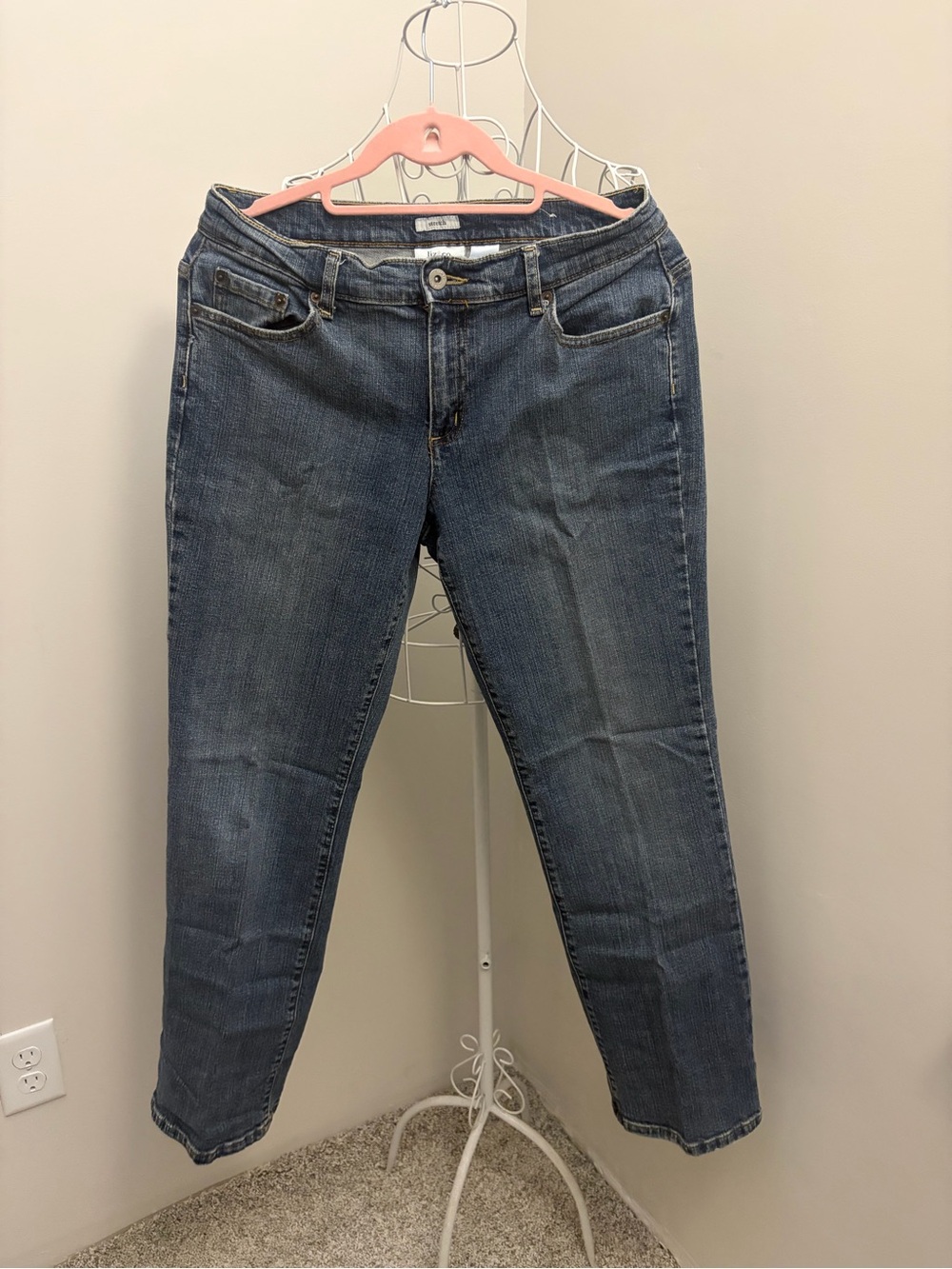 liz & co. Women's Dark Blue Boyfriend Jeans